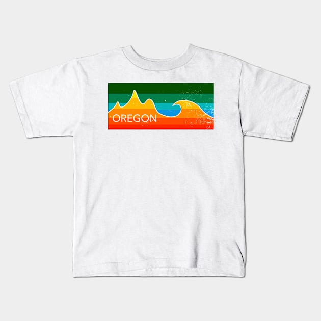 oregon mountains and ocean Kids T-Shirt by pholange